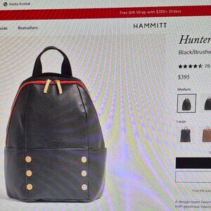 HAMMITT LOS ANGELES LEATHER BACK PACK - "Hunter Med" Model